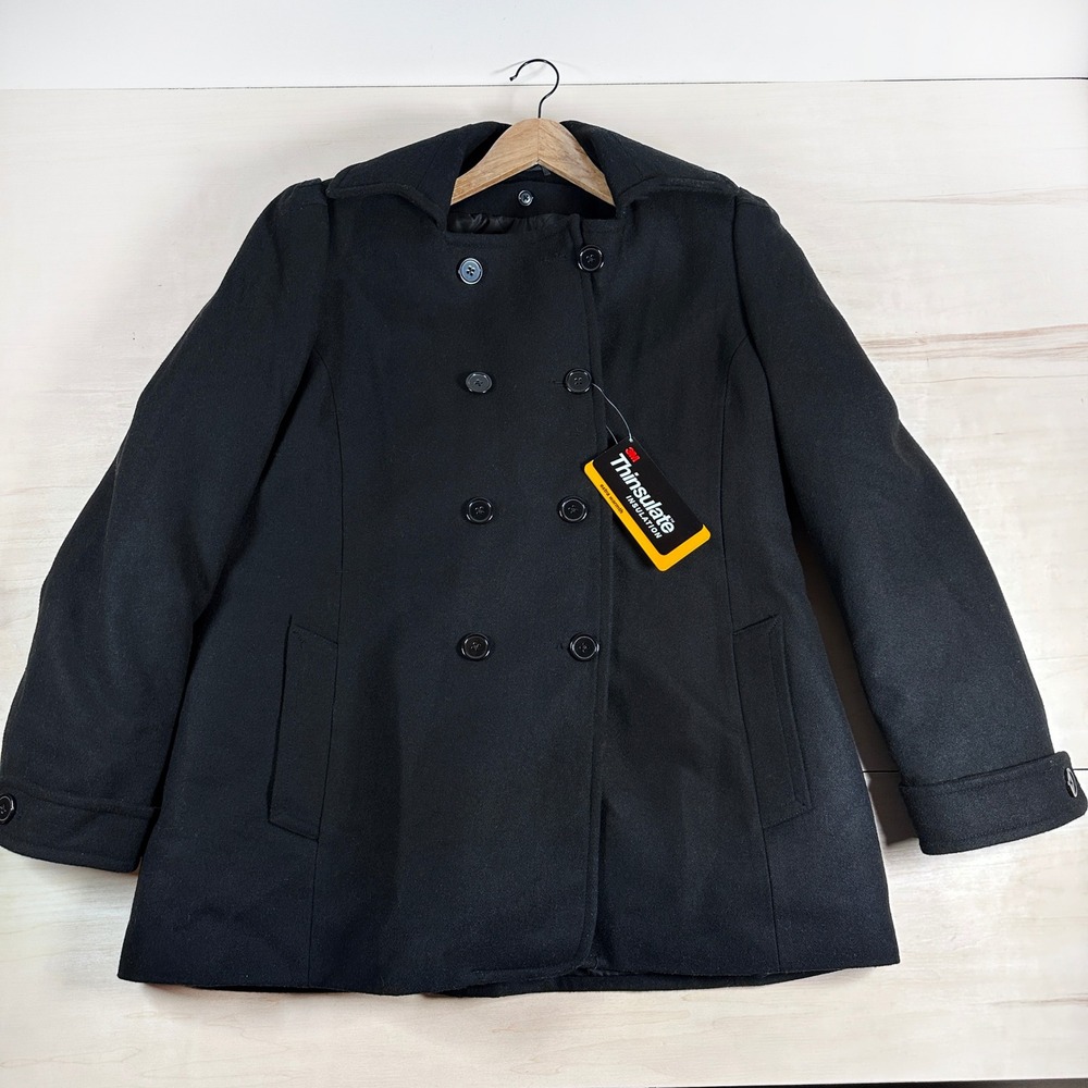 Delta Connections Affinity‎ Apparel Uniform Black Wool Coat Liner Thinsulate 16P